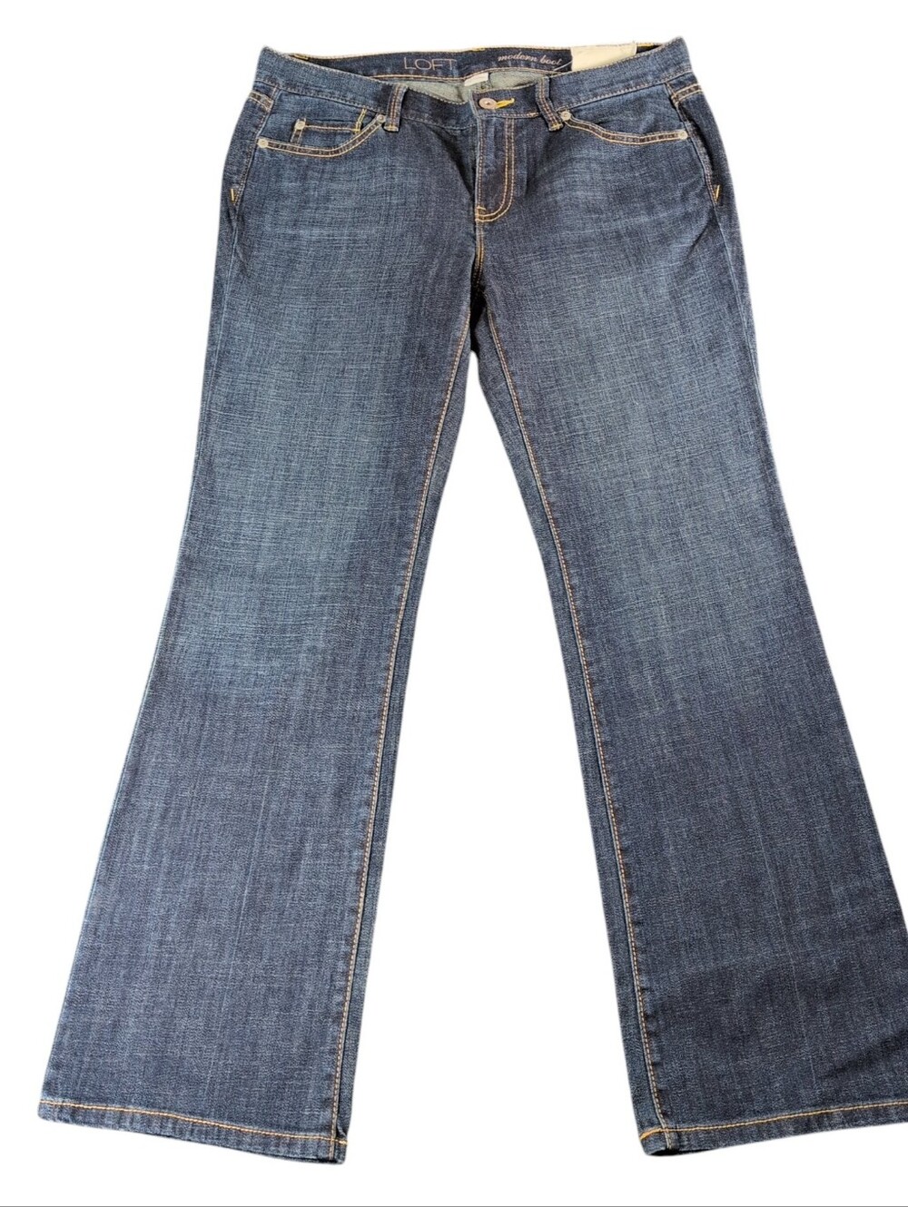 LOFT Modern Boot Cut low‑rise jeans Dark Wash Size 8P NWT